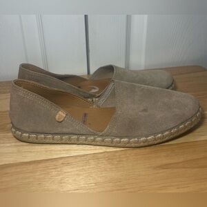Verbena Made in Spain Carmen Tan Brown suede espadrille flats, size 39